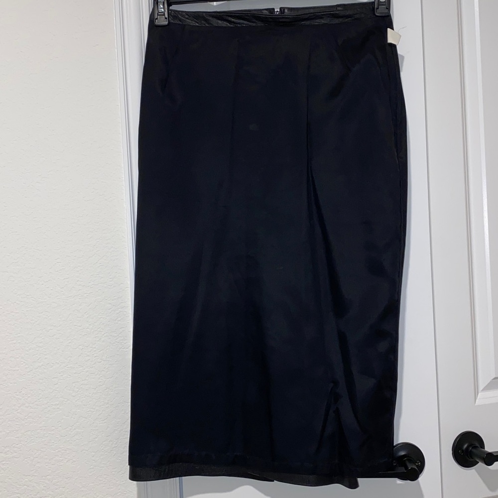 Ruth Wagner Vintage Black Lamb Skin Leather Skirt - Picture 9 of 12